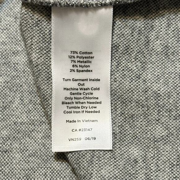 Talbots Gray Polka Dot Metallic Tunic Top Size M Pullover 3/4 Sleeve Casual Chic - Picture 10 of 10